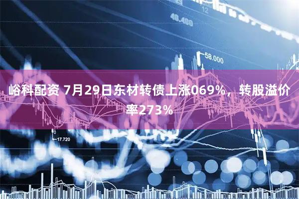 峪科配资 7月29日东材转债上涨069%，转股溢价率273%